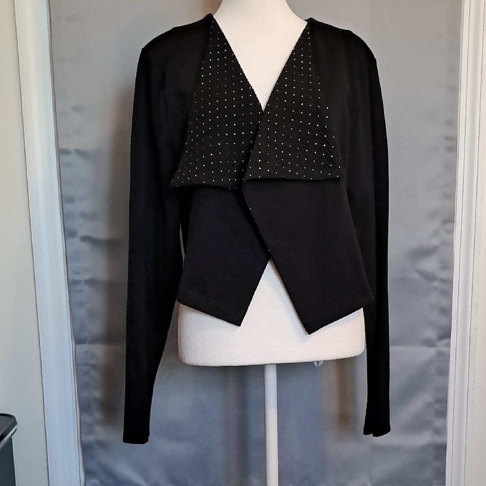 Miss Tina Black Jacket with Studded Lapel